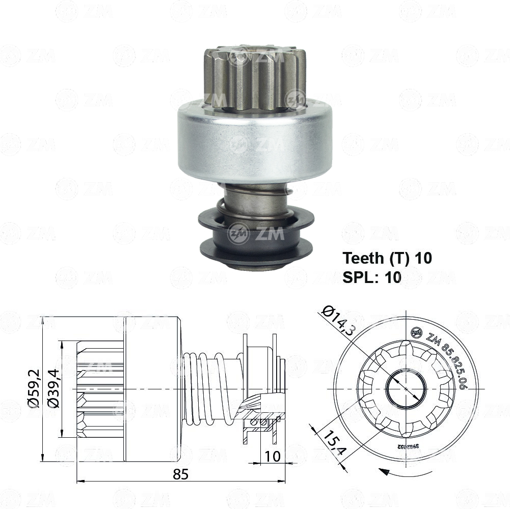 Impulsor de Partida ZM 85.825.06 ZM 8582506
