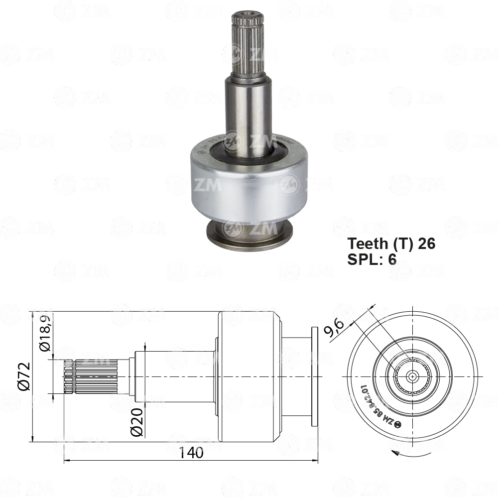 Impulsor de Partida ZM 85.842.01 ZM 8584201