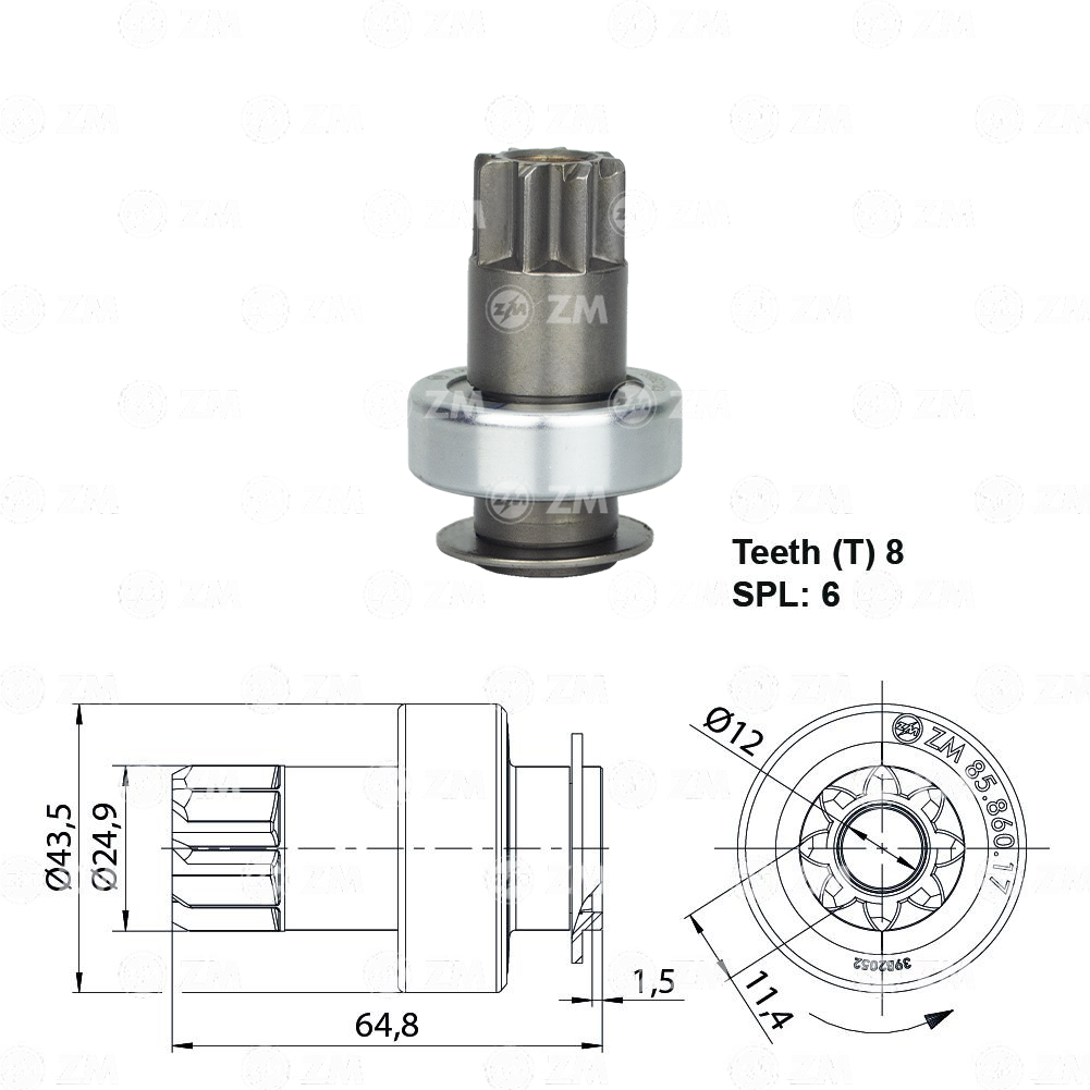 Impulsor de Partida ZM 85.860.17 ZM 8586017