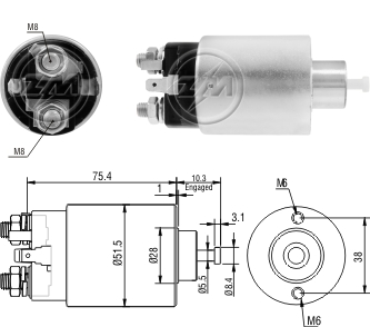 Relé de Partida ZM 8-698 ZM 8698