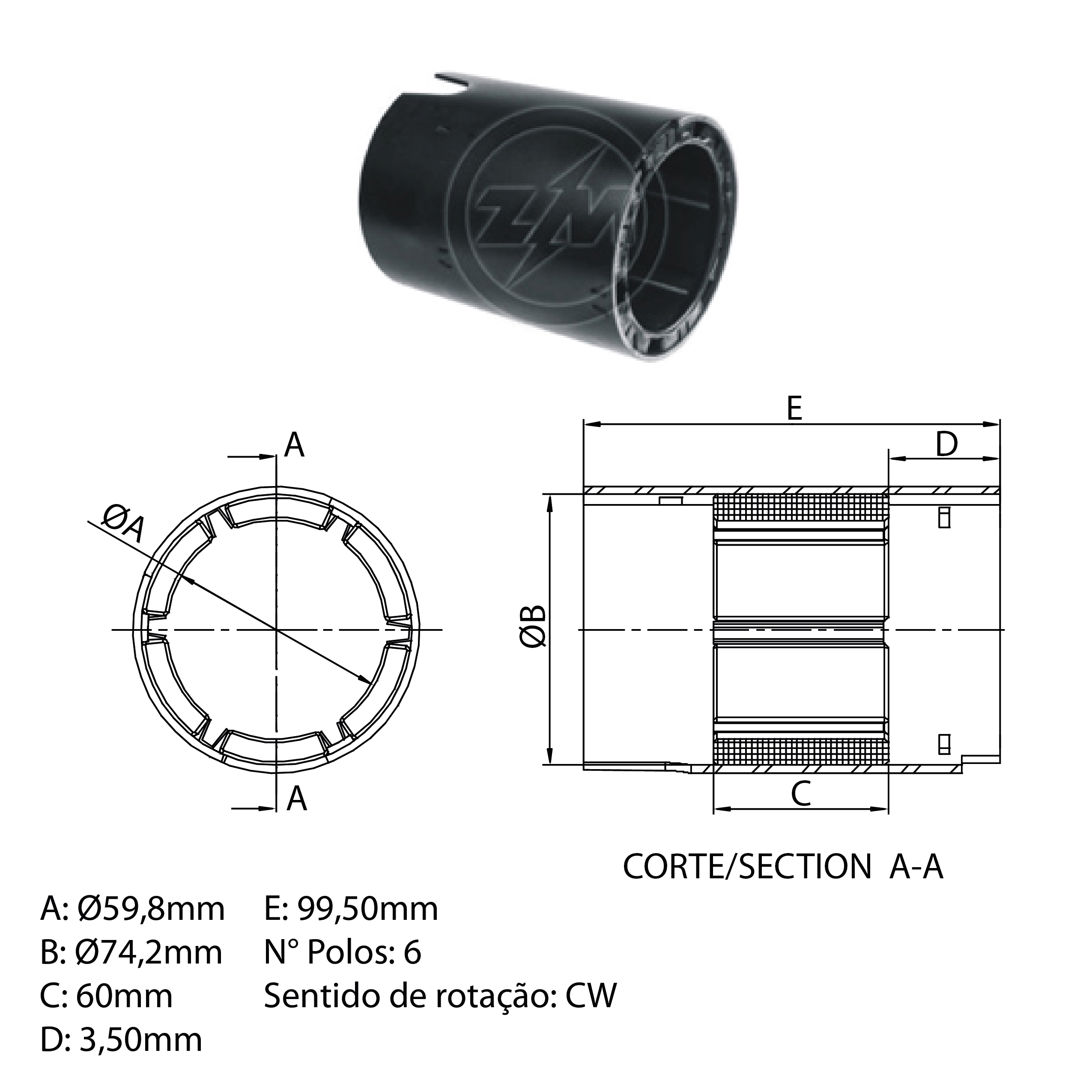 Carcaça Polar Montada ZM 89.157.00 ZM 8915700