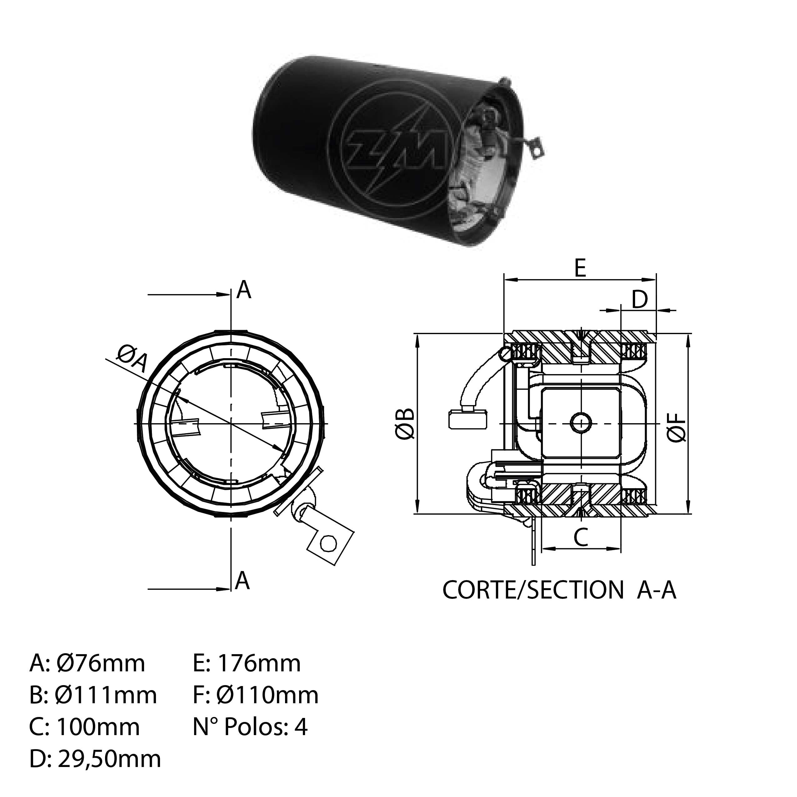 Carcaça Polar Montada ZM 89.357.00 ZM 8935700