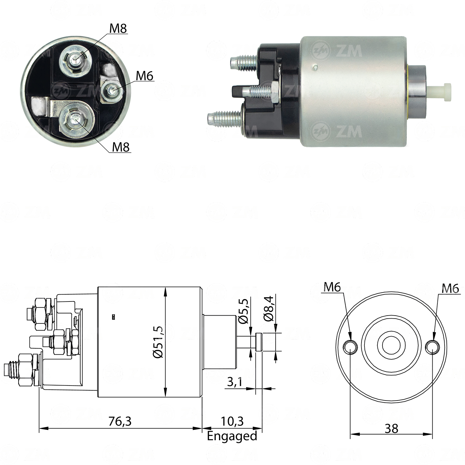 Relé de Partida ZM 8-993 ZM 8993