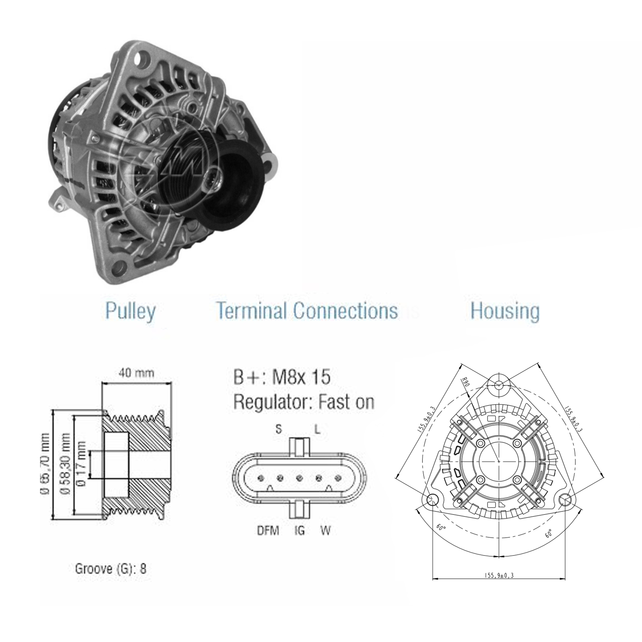 Alternador ZM 90.106.03 ZM 9010603