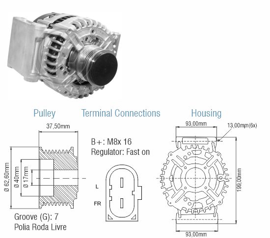 Alternador ZM 90.107.01 ZM 9010701