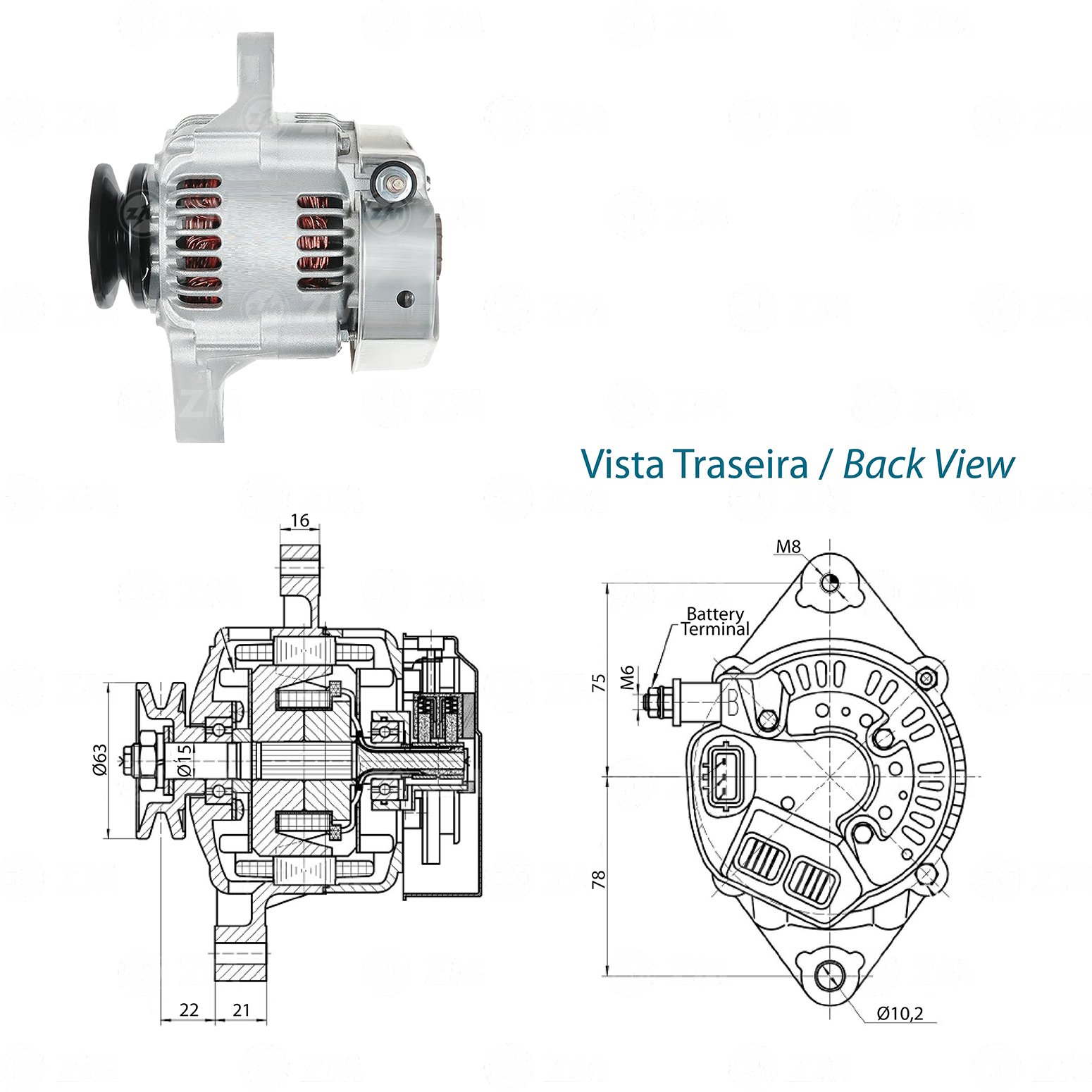 Alternador ZM 90.204.13 ZM 9020413