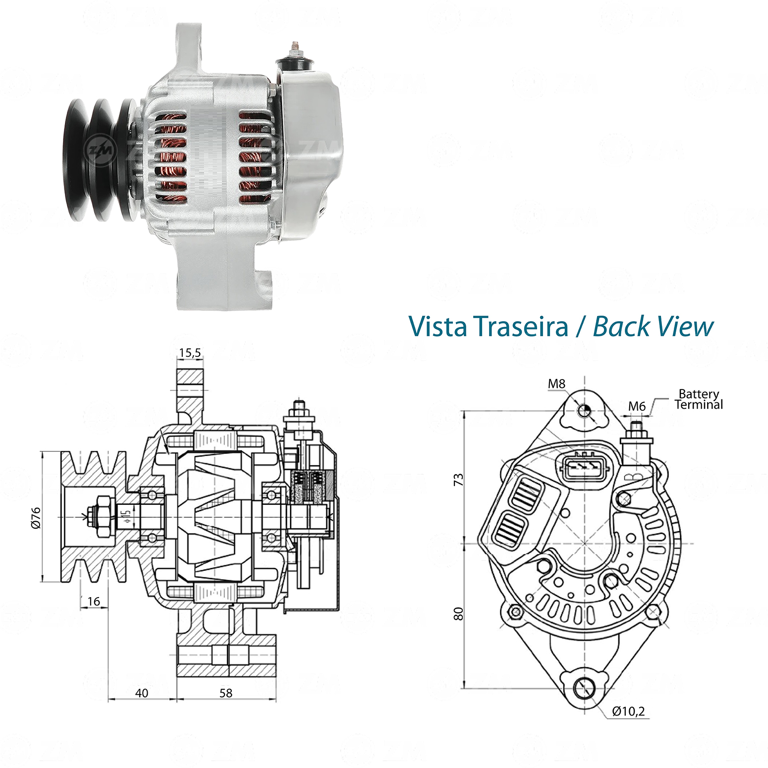 Alternador ZM 90.204.14 ZM 9020414