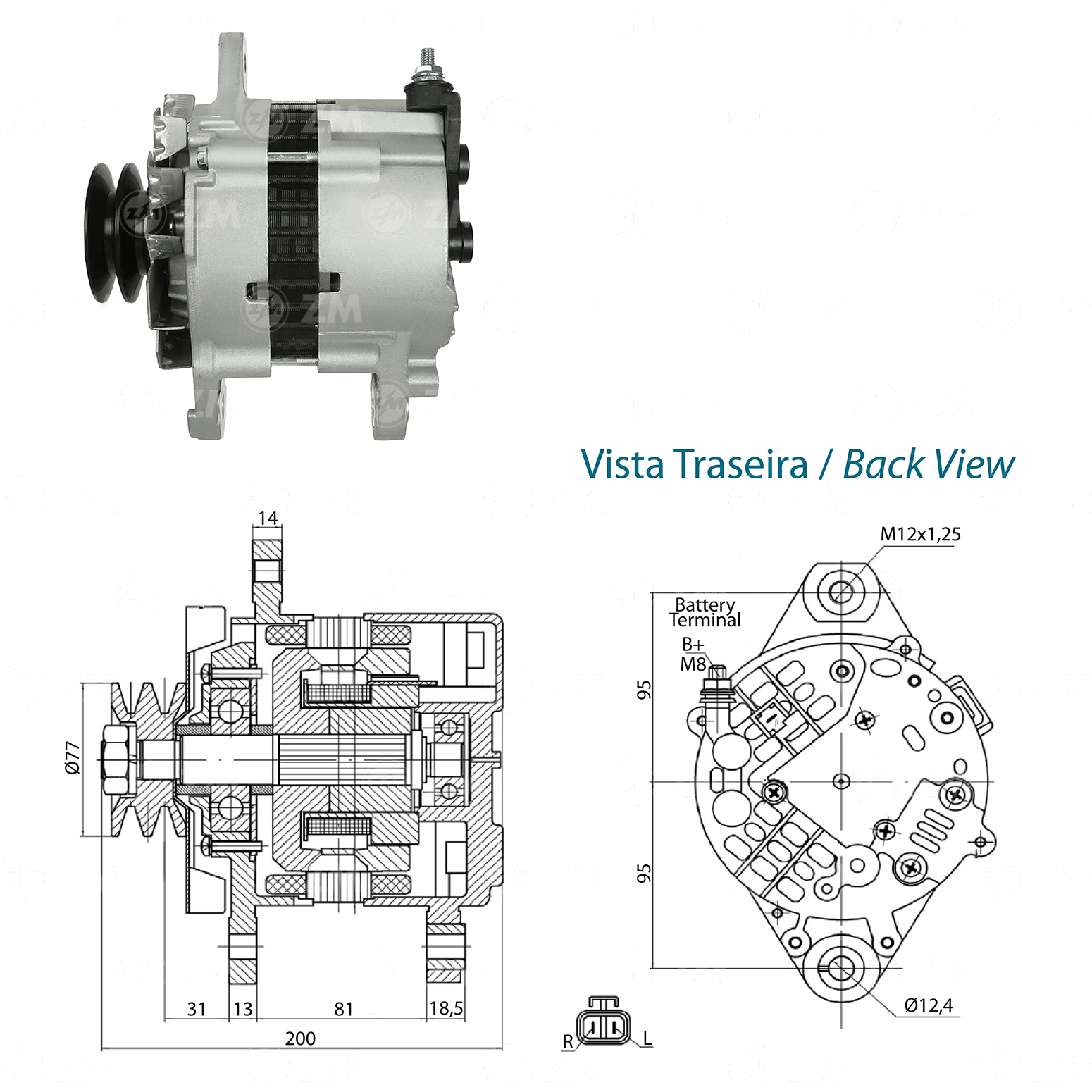 Alternador ZM 90.304.02 ZM 9030402