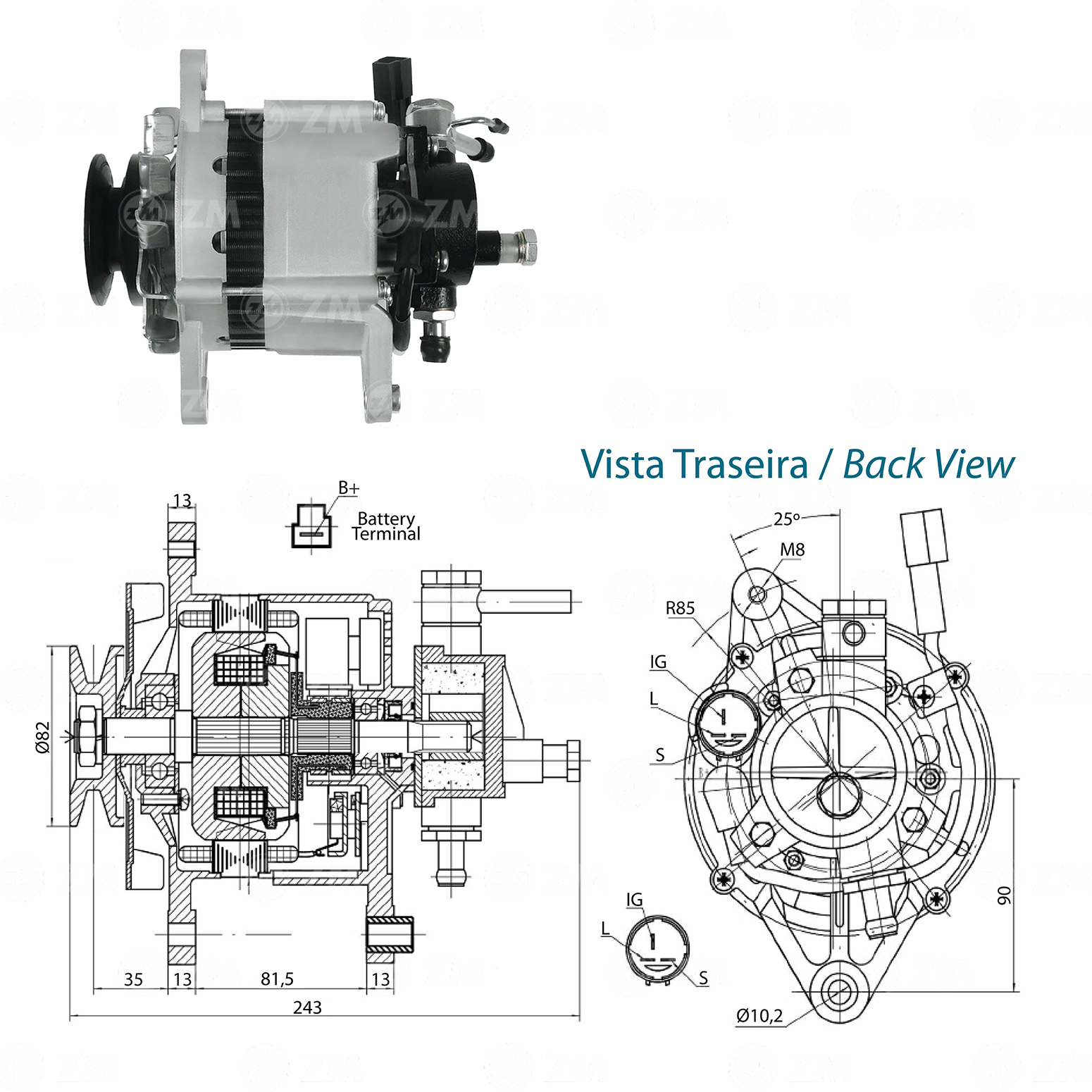 Alternador ZM 90.324.02 ZM 9032402