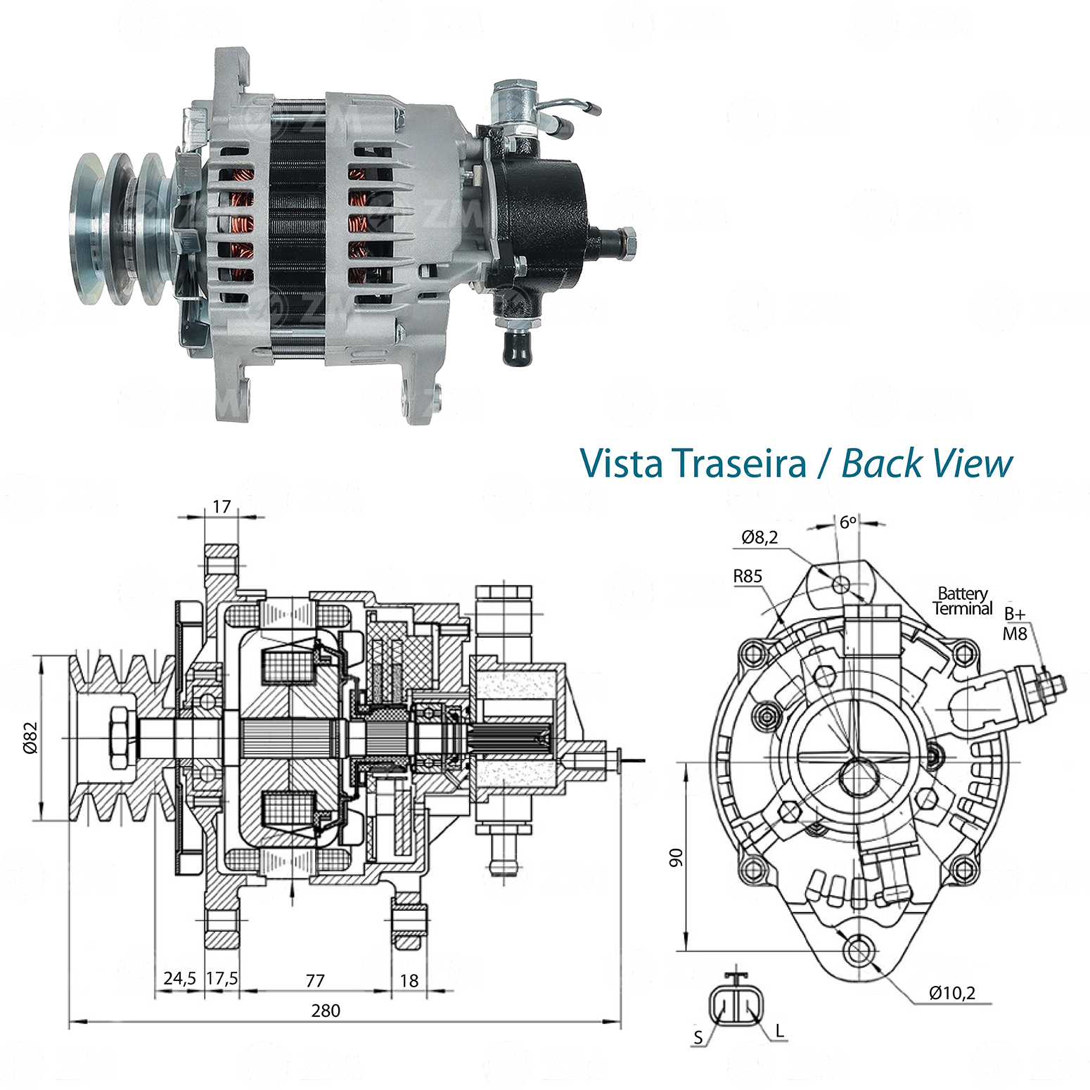 Alternador ZM 90.324.04 ZM 9032404
