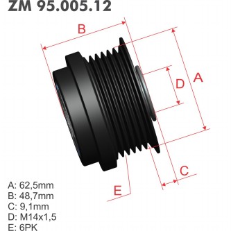 Polia Decoupler ZM 95.005.12 ZM 9500512