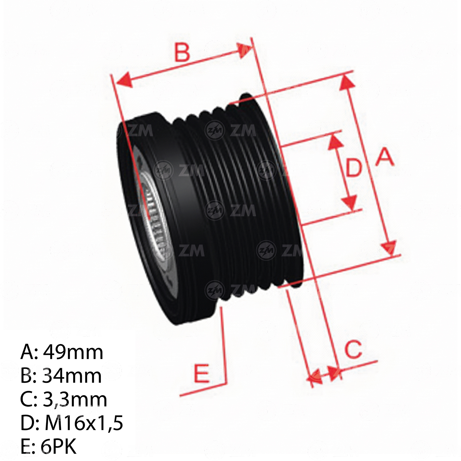 Polia OAP ZM 96.000.02 ZM 9600002