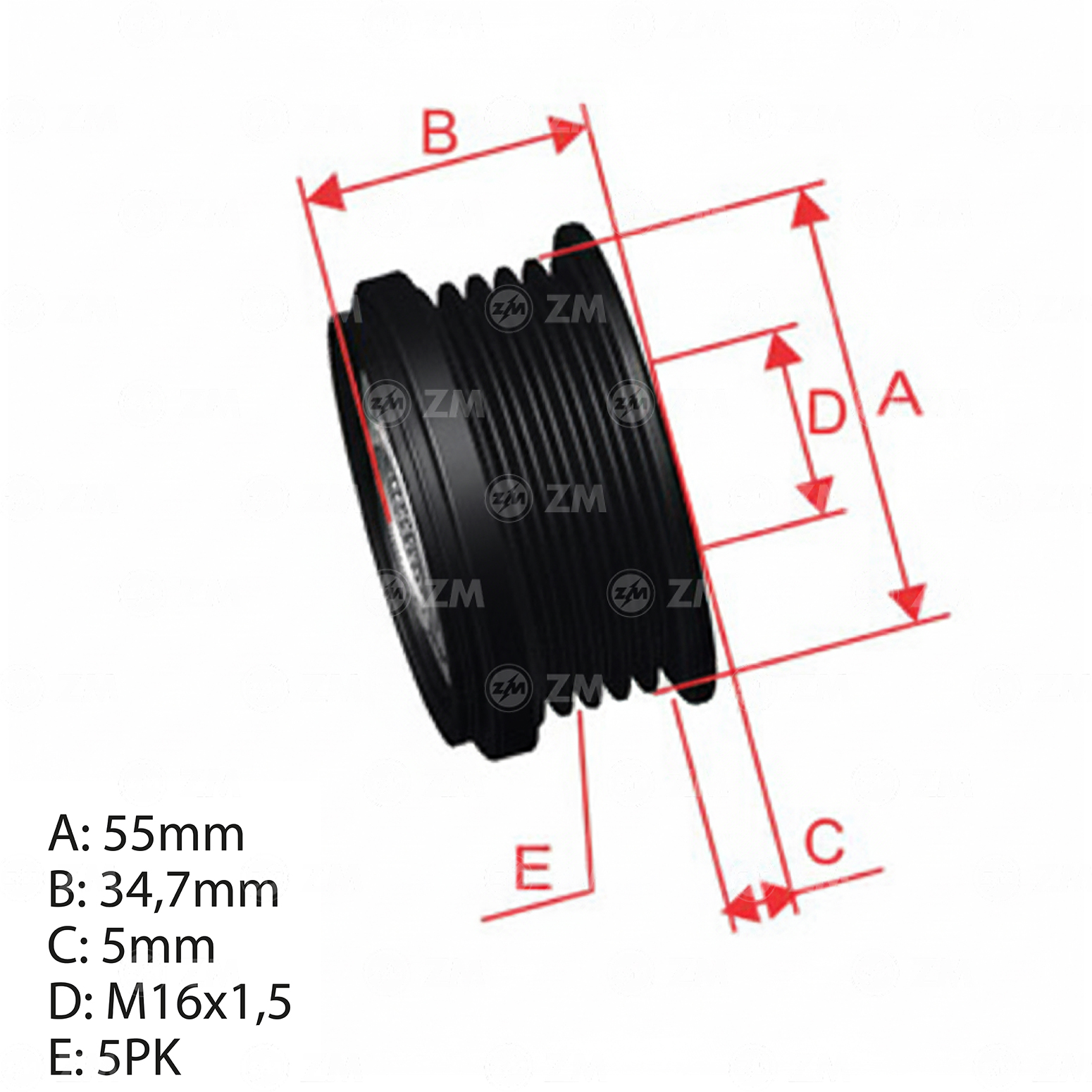 Polia OAP ZM 96.000.04 ZM 9600004
