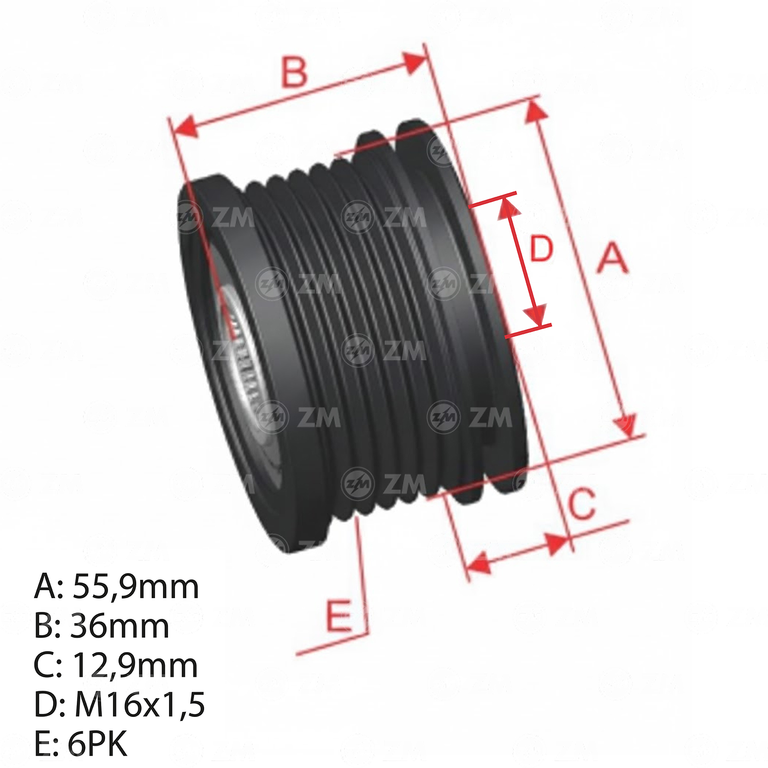 Polia OAP ZM 96.000.12 ZM 9600012