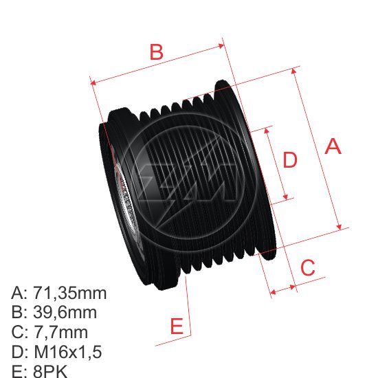 Polia OAP ZM 96.000.23 ZM 9600023