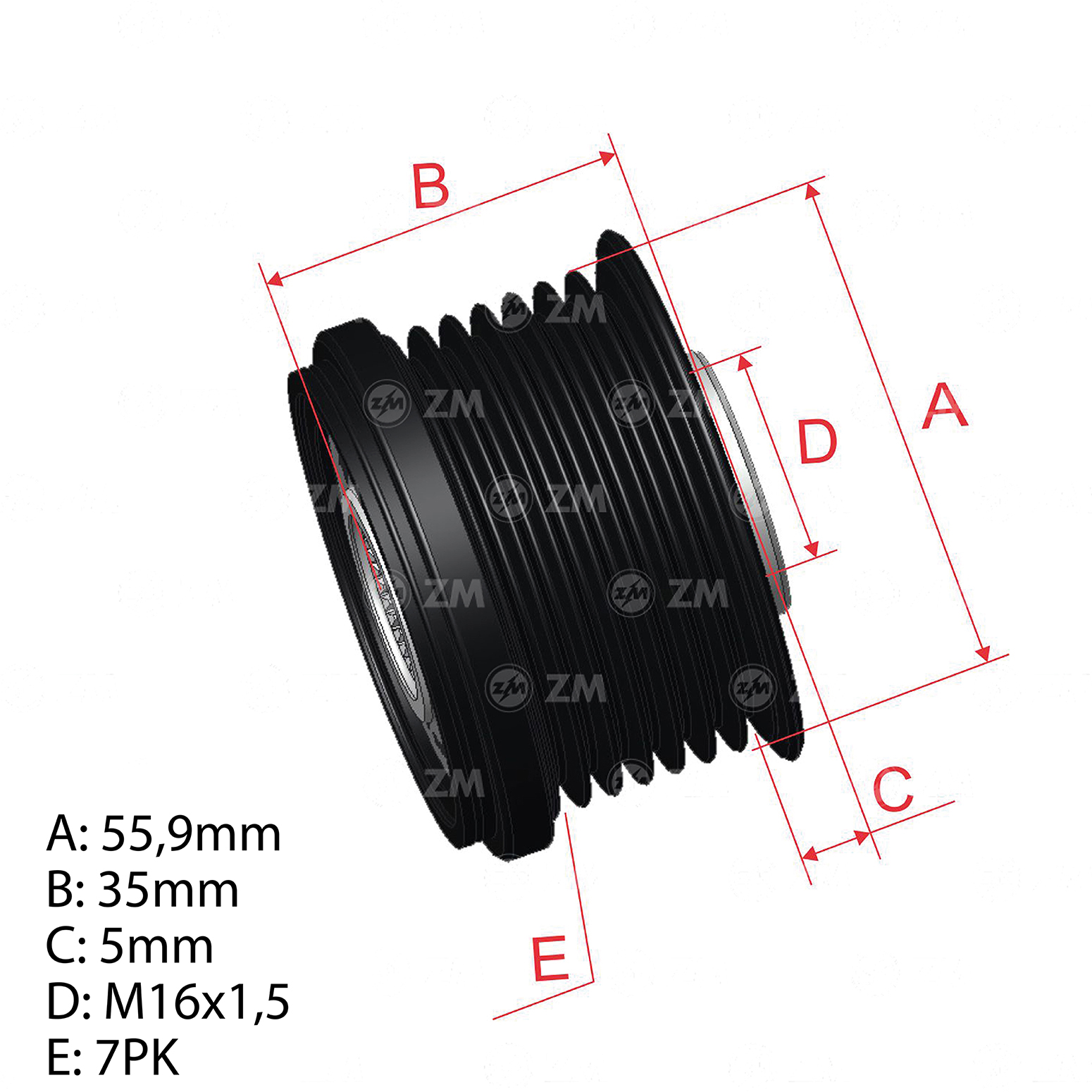 Polia OAP ZM 96.000.30 ZM 9600030