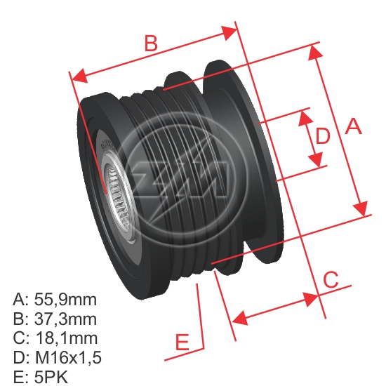 Polia OAP ZM 96.000.52 ZM 9600052