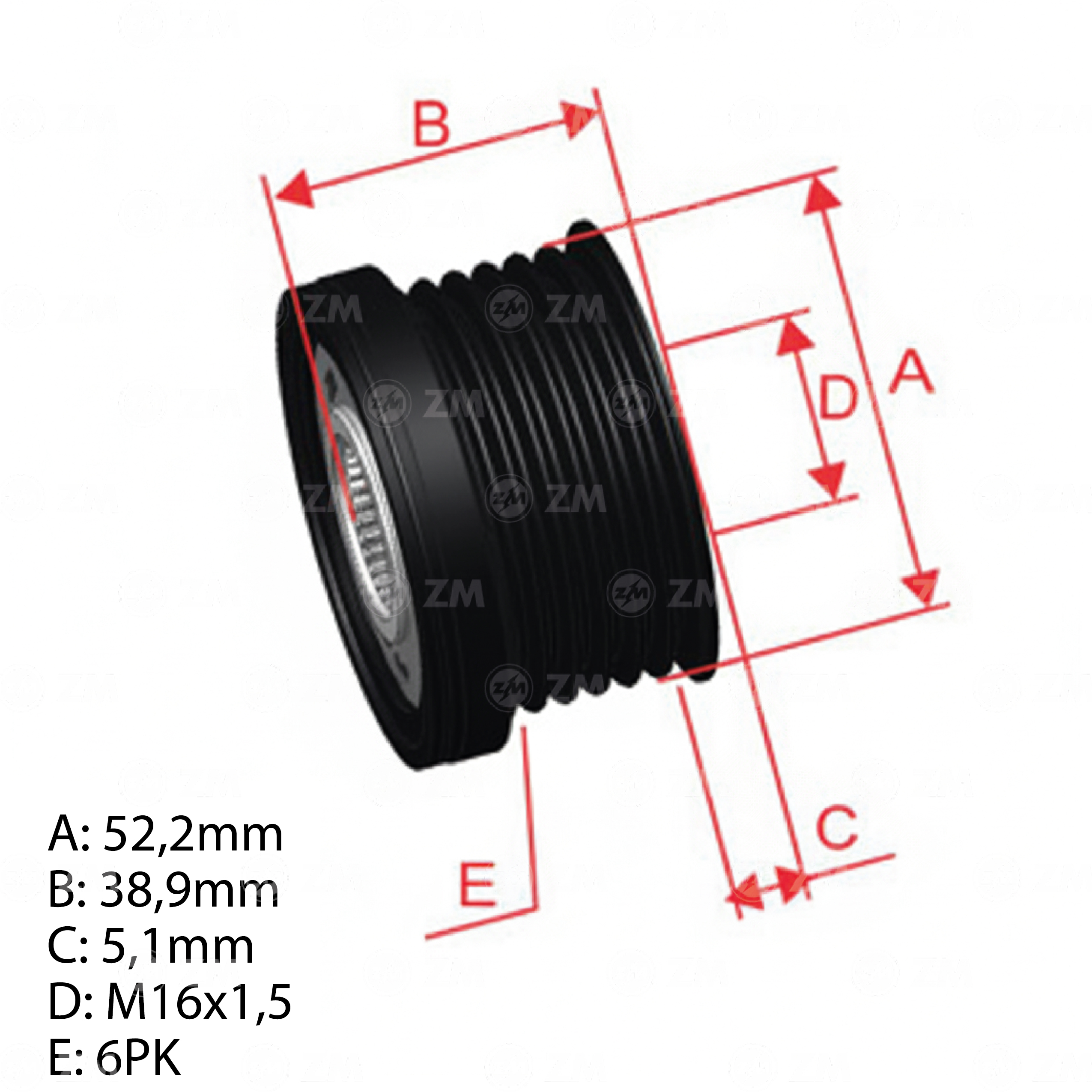 Polia OAP ZM 96.001.30 ZM 9600130
