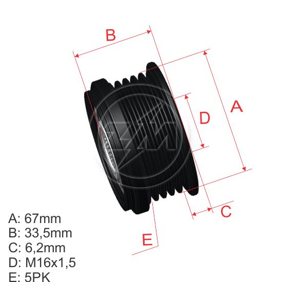 Polia OAP ZM 96.005.38 ZM 9600538