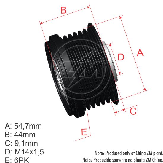 Polia OAP ZM 96.005.46 ZM 9600546