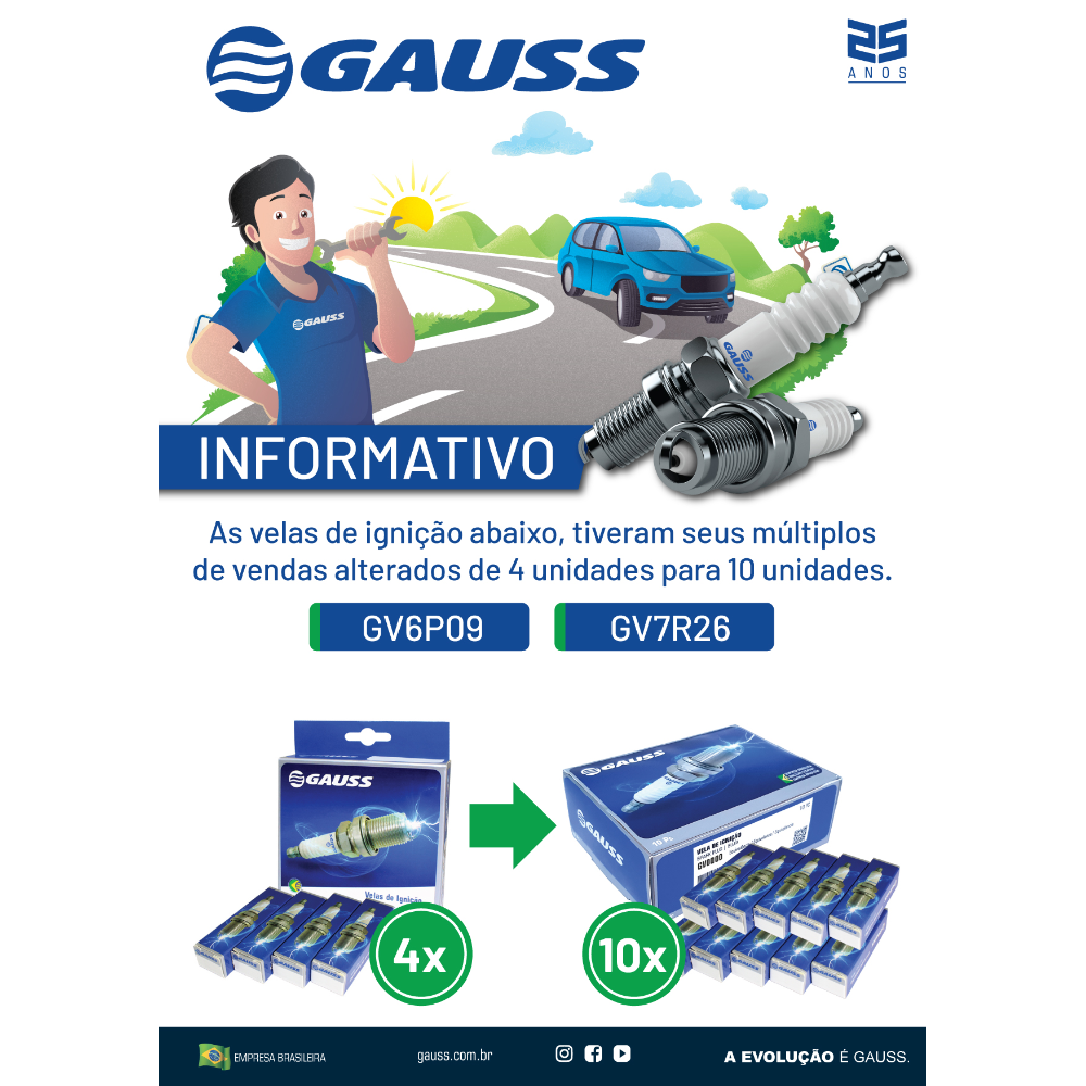 VELA DE IGNIÇÃO - GV6P09 COBRE
