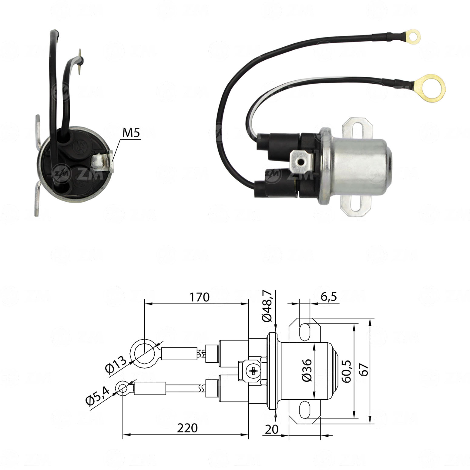 Relé auxiliar de partida ZM 1-407 ZM 1407