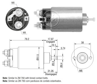 Relé de Partida ZM 1-760 ZM 1760