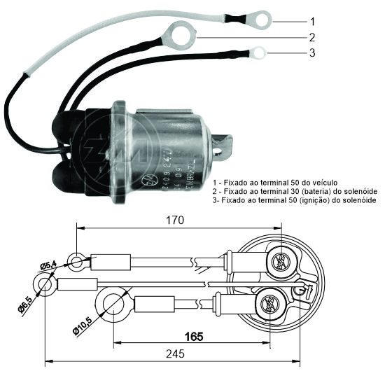 Relé auxiliar de partida ZM 2-409 ZM 2409