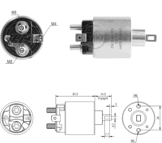 Relé de Partida ZM 2-411 ZM 2411