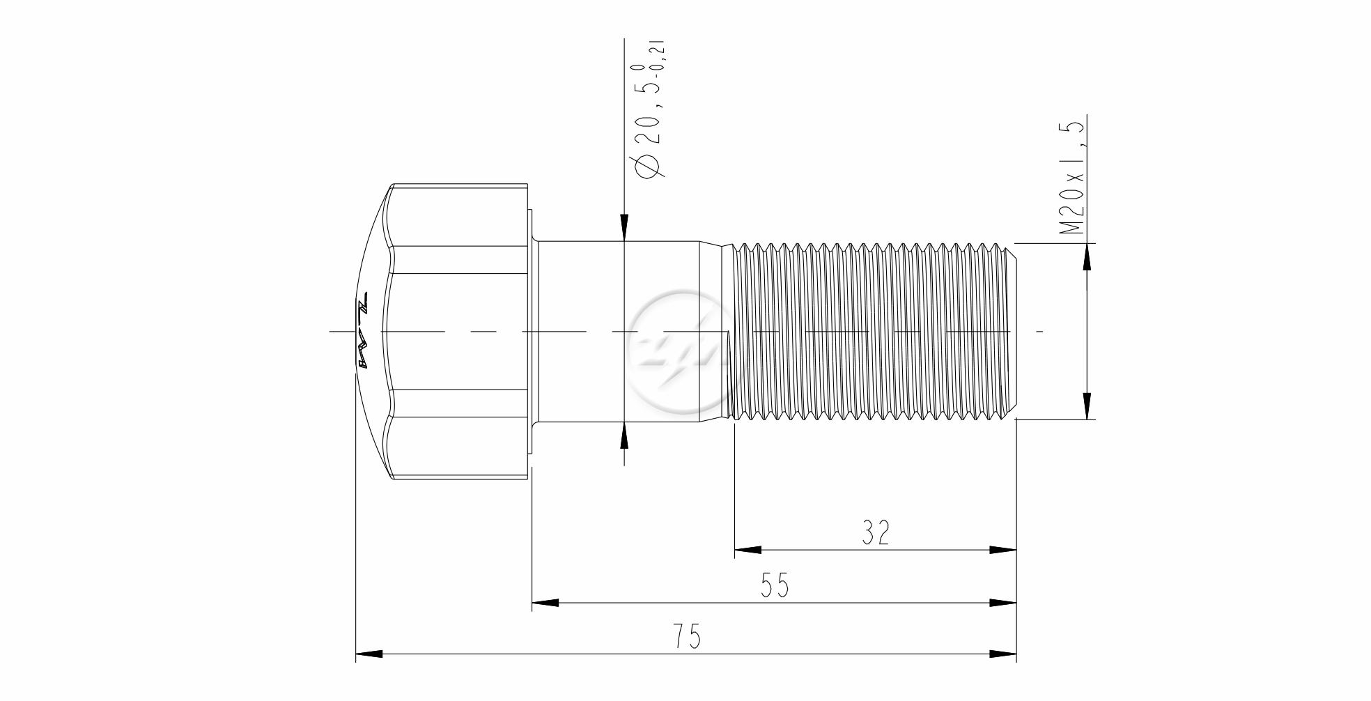 ZM 30.020.50 - Parafuso Esteira Trator