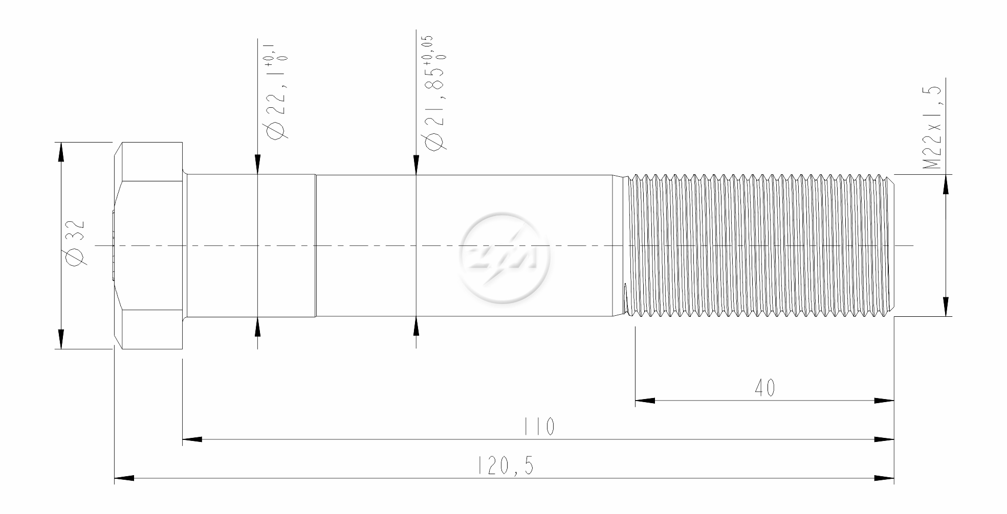 ZM 30.022.38 - Parafuso de Roda - TRA