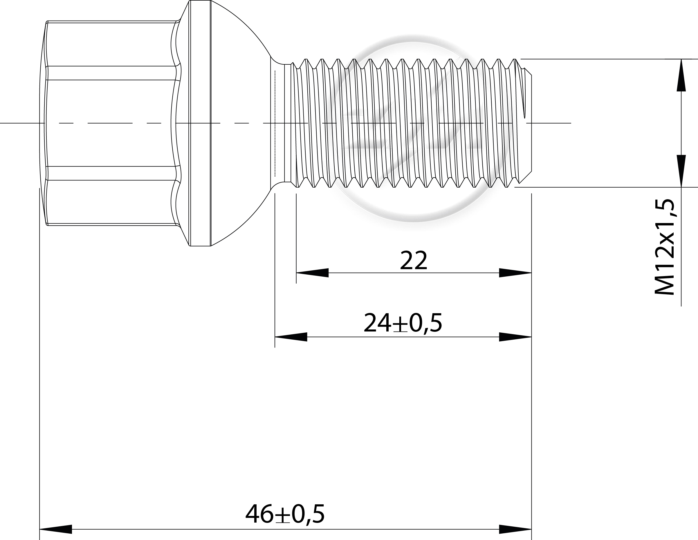 ZM 30.412.50 - Parafuso de Roda - DIA/TRA