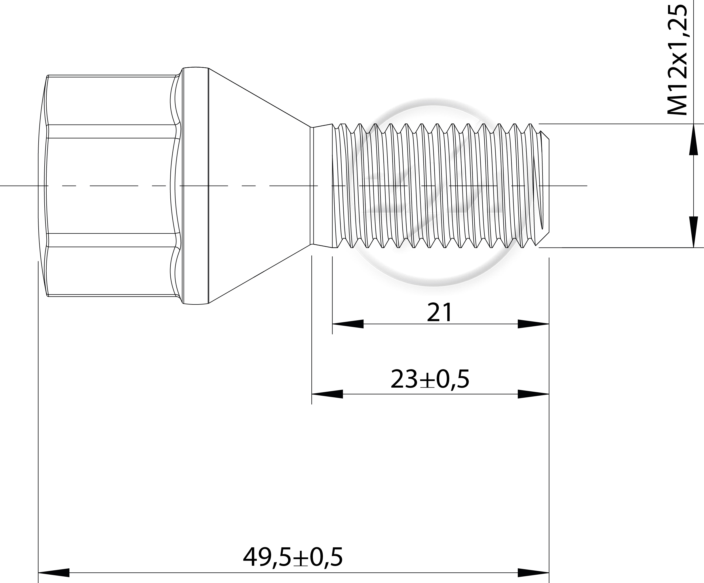ZM 30.412.80 - Parafuso de Roda - DIA/TRA