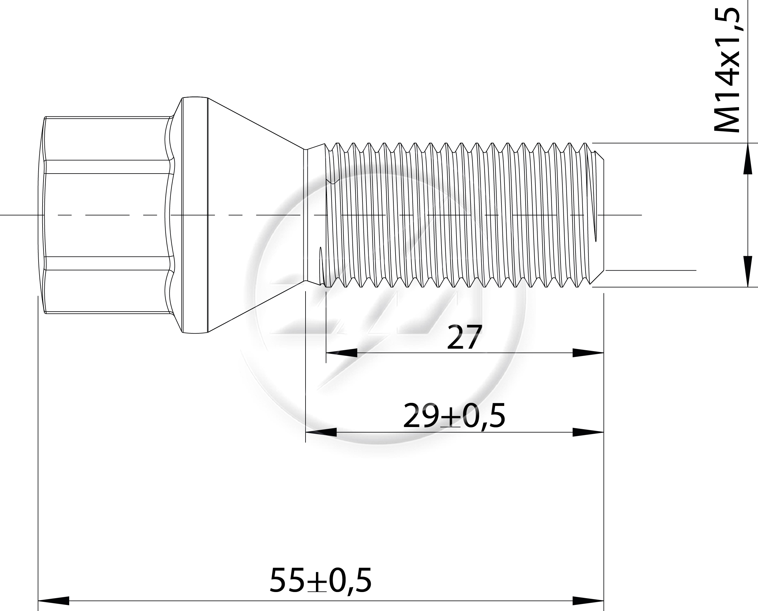 ZM 30.414.51 - Parafuso de Roda - DIA/TRA