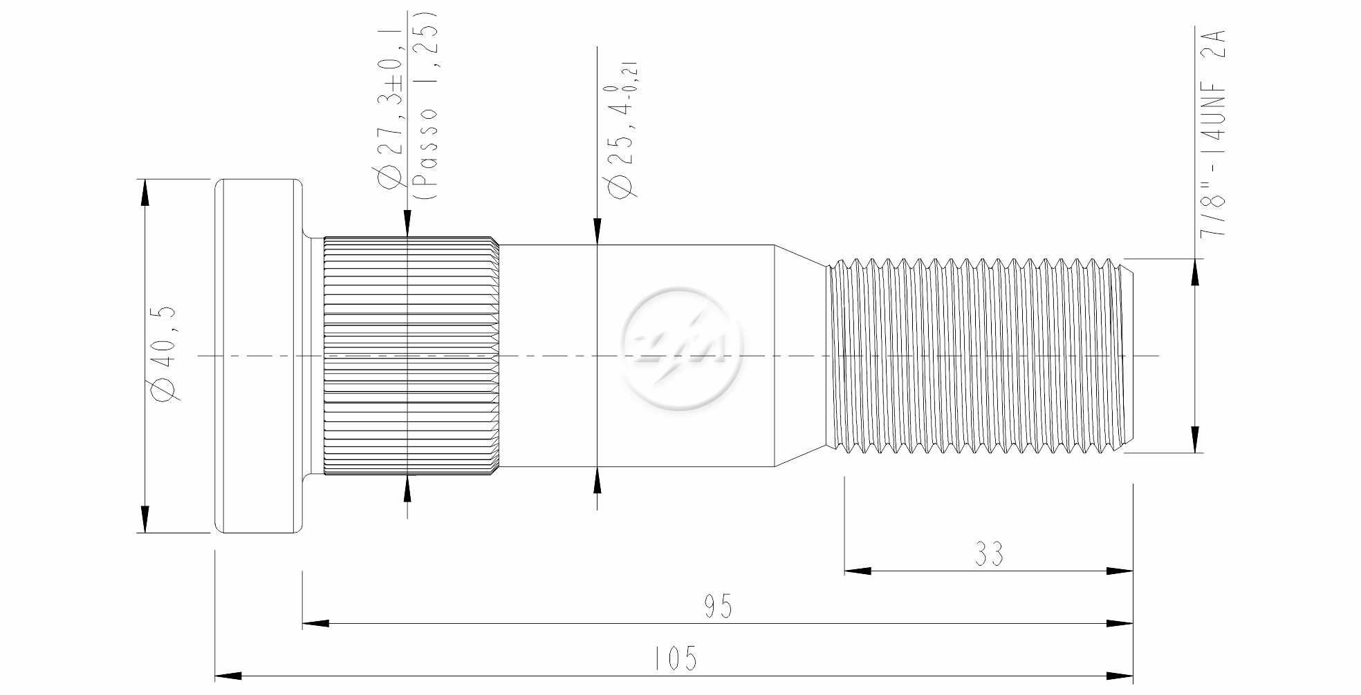 ZM 30.708.04 - Parafuso de Roda - TRA