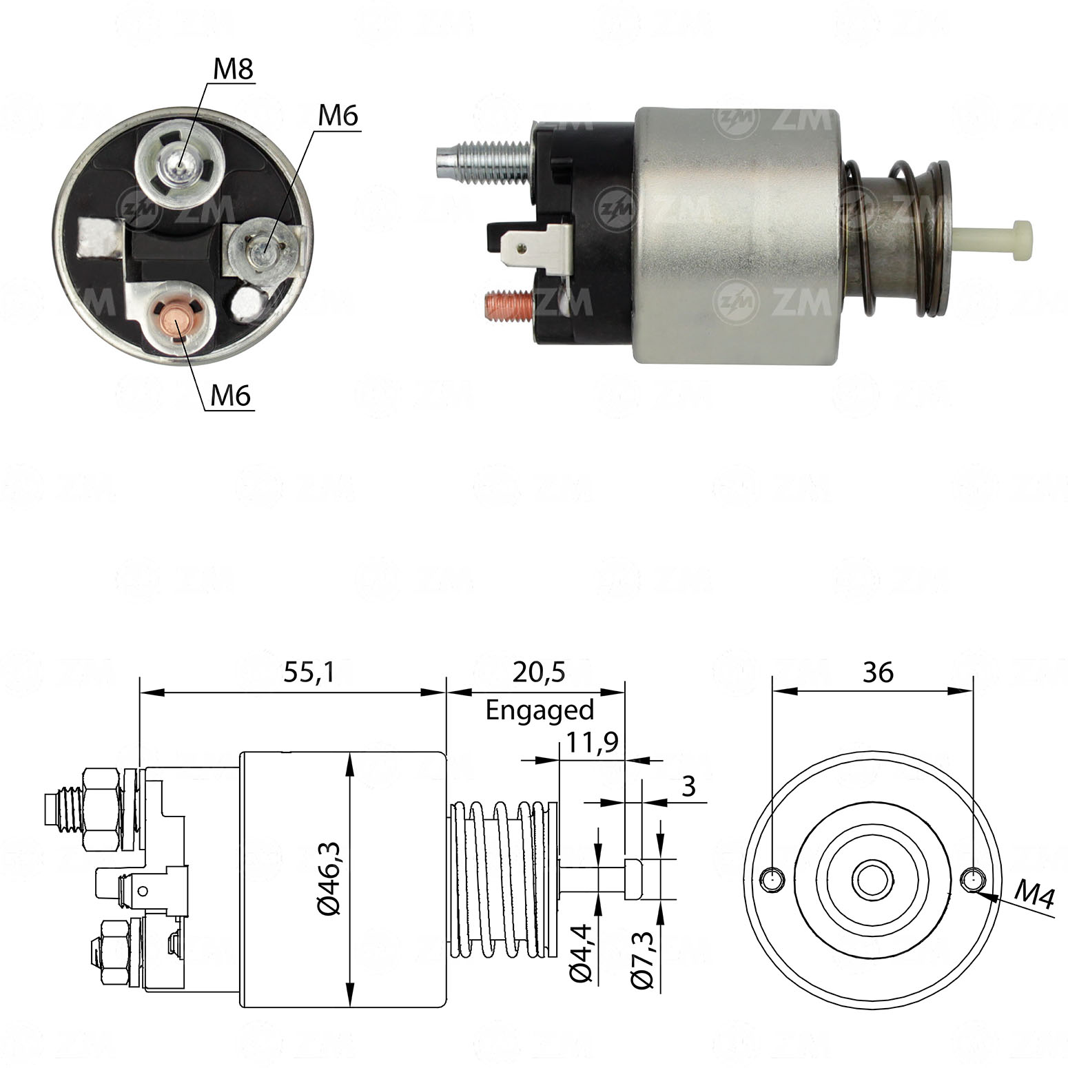 Relé de Partida ZM 3-261 ZM 3261